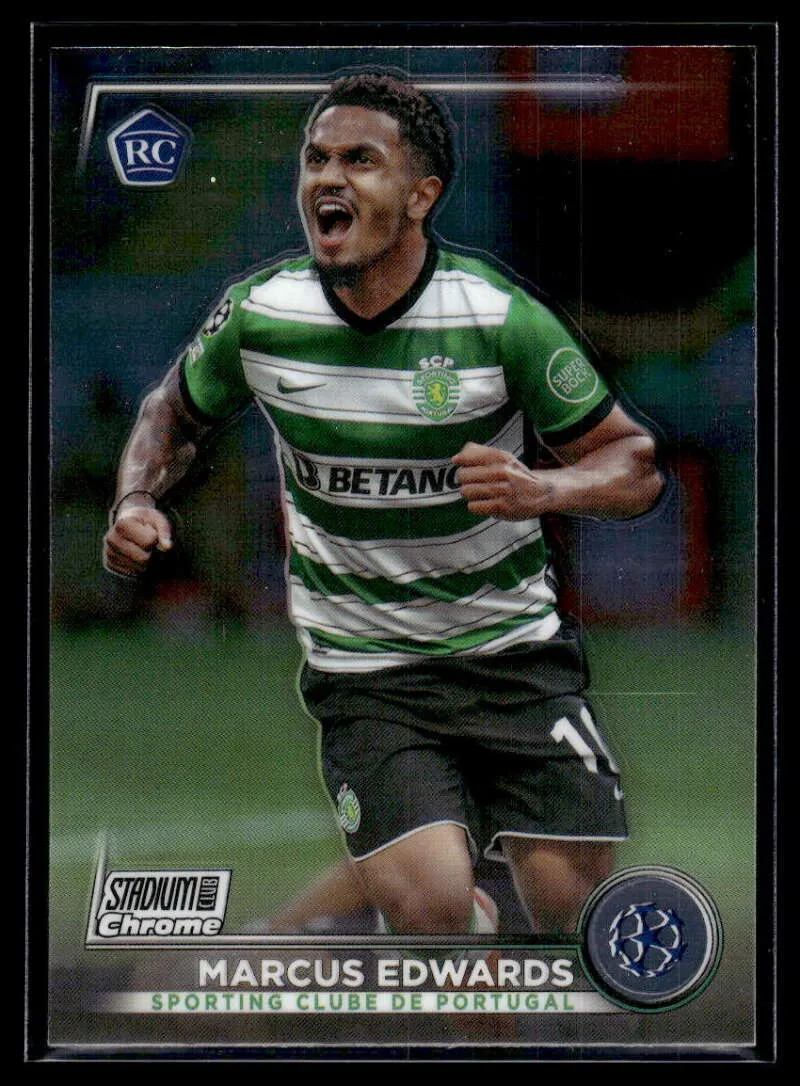 Topps Panini Card Tarjeta Cromo Barajita Marcus Edwards Topps 2022 Chrome Rookie Card RC Stadium Club Uefa Soccer