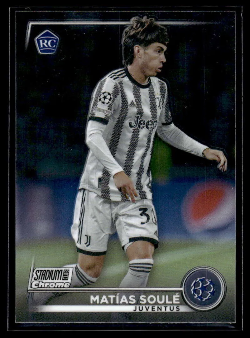 Topps Panini Card Tarjeta Cromo Barajita Matias Soule Topps 2022-2023 Chrome Rookie Card RC Stadium Club Uefa Soccer