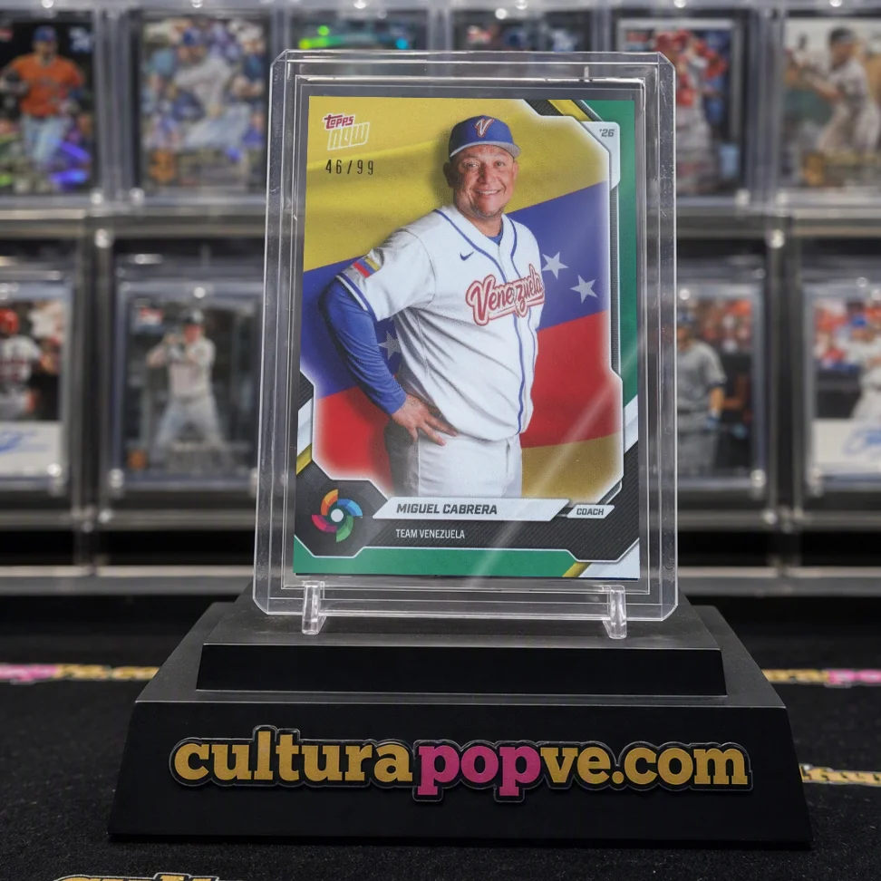 Topps Panini Card Tarjeta Cromo Barajita Miguel Cabrera Topps Now 2026 Clasico Mundial Paralela Green Foil numerada /99 Wbc *Venezuela Campeón*