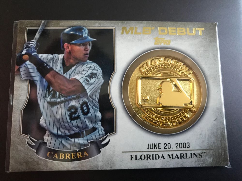 Topps Panini Card Tarjeta Cromo Barajita 2 Miguel Cabrera Topps Series 2016 MLB Debut Medallion