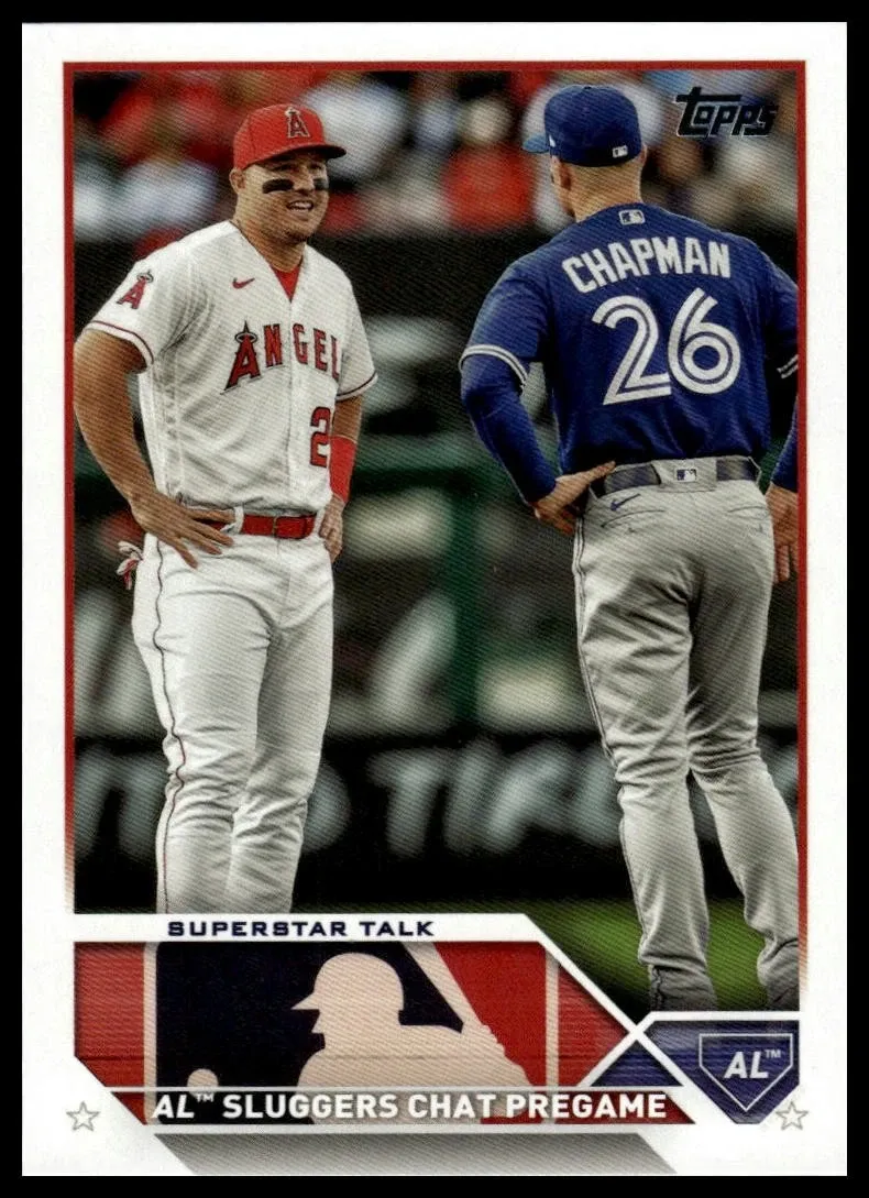 Topps Panini Card Tarjeta Cromo Barajita Mike Trout / Matt Chapman Topps 2023 Update Superstar Talk
