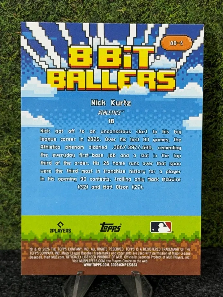 Topps Panini Card Tarjeta Cromo Barajita Nick Kurtz Topps Series 2026 8 Bit Ballers