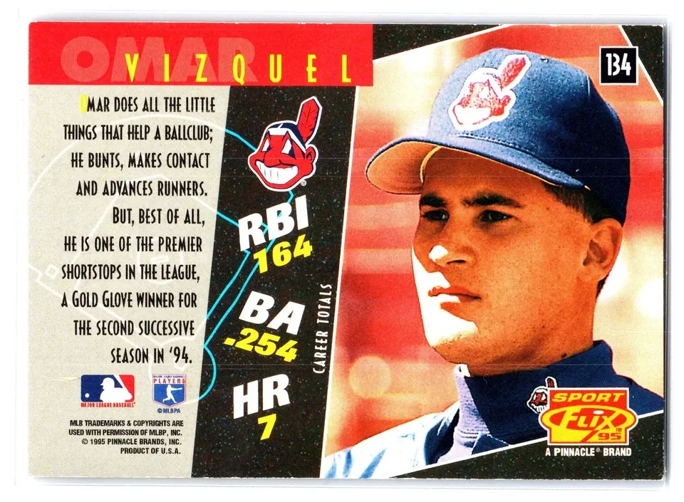 Topps Panini Card Tarjeta Cromo Barajita Omar Vizquel 1995 Sportflix