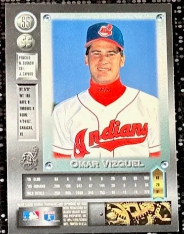 Topps Panini Card Tarjeta Cromo Barajita Omar Vizquel 1996 Fleer Metal Universe
