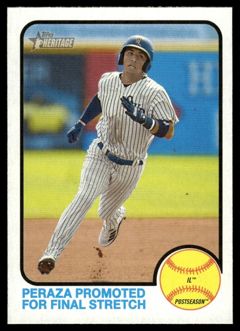 Topps Panini Card Tarjeta Cromo Barajita Oswald Peraza Topps Heritage 2022 Liga Menor Promoted for final stretch