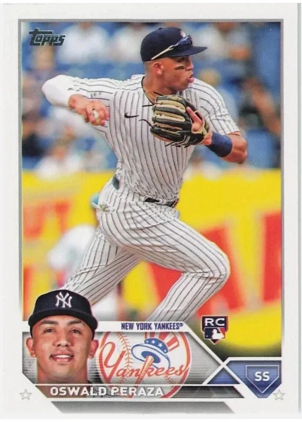 Topps Panini Card Tarjeta Cromo Barajita Oswald Peraza Topps Series 1 2023 Rookie Card RC