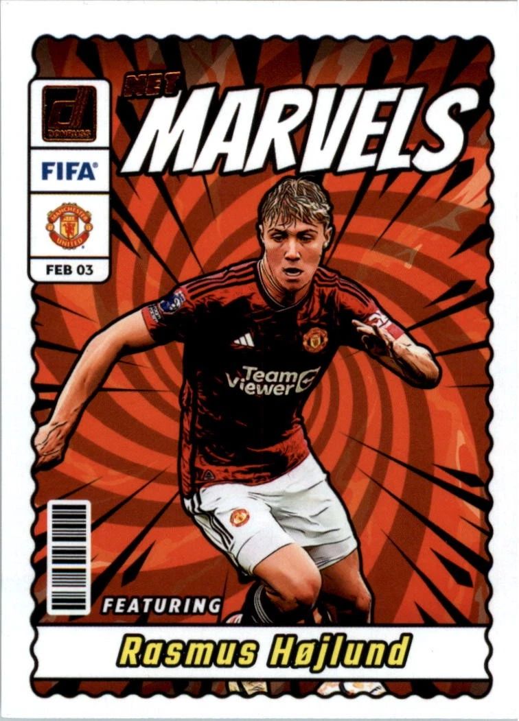 Topps Panini Card Tarjeta Cromo Barajita Rasmus Hojlung Donruss 2023-2024 Net Marvels (Futbol)