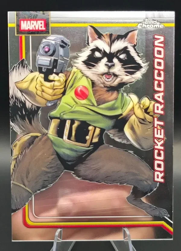 Topps Panini Card Tarjeta Cromo Barajita Rocket Racoon Topps 2026 Chrome Marvel Comics