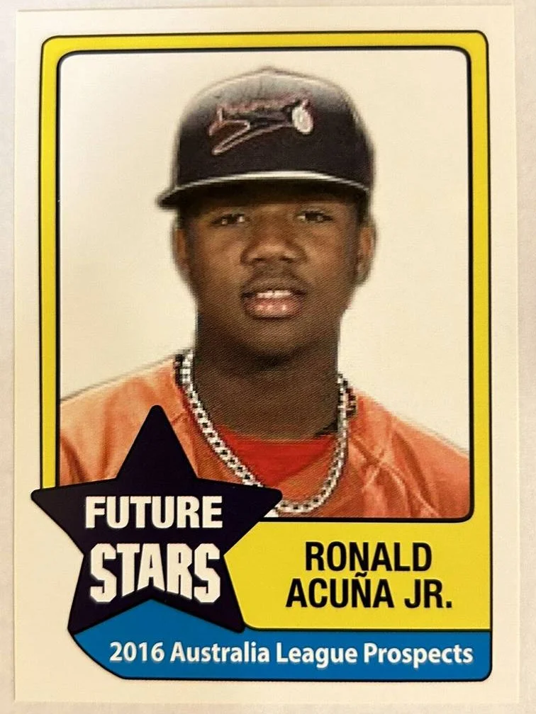 Topps Panini Card Tarjeta Cromo Barajita Ronald Acuña Jr. -  2016 australian league minor league card