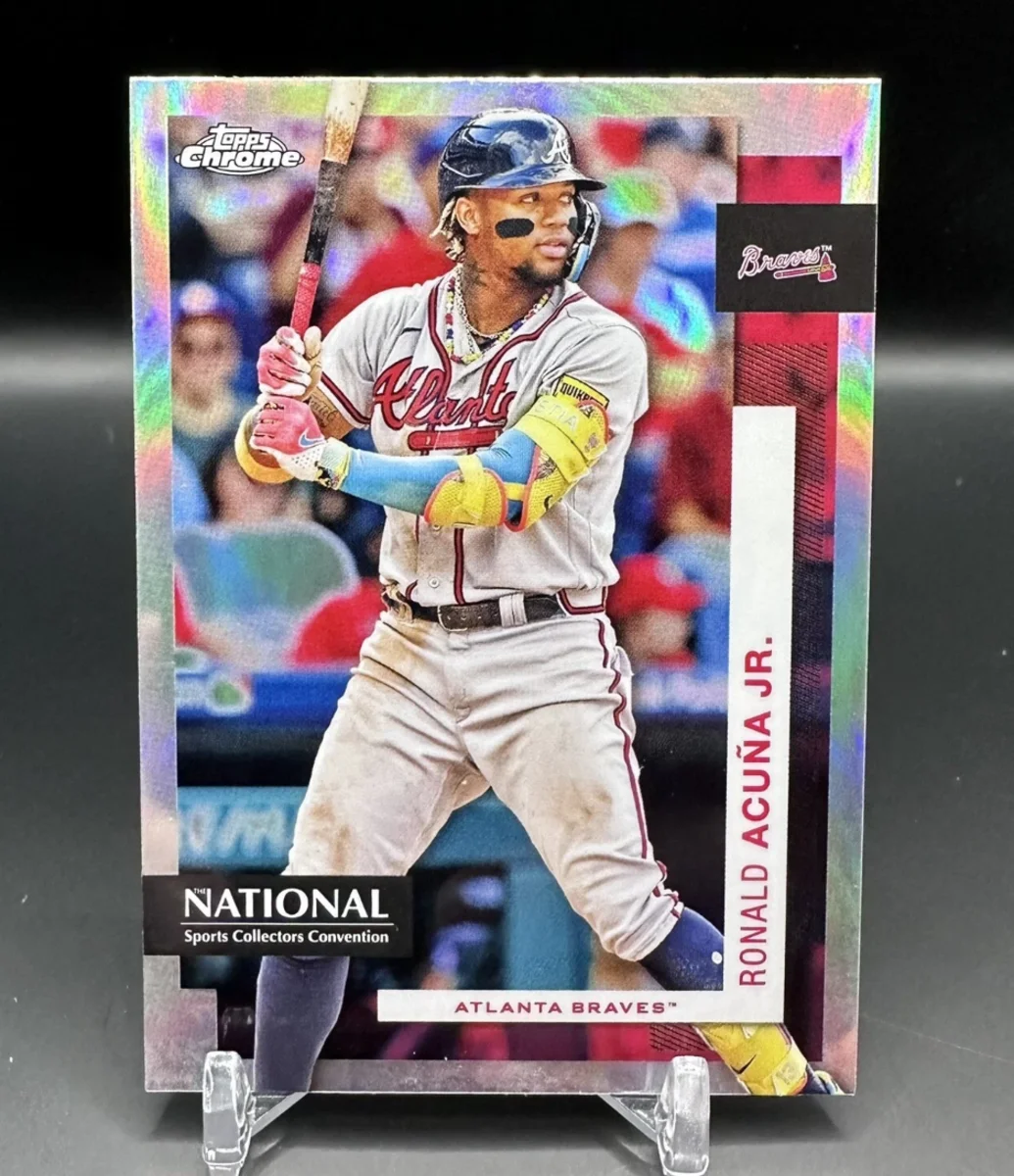 Topps Panini Card Tarjeta Cromo Barajita Ronald Acuna Jr. 2024 Topps Chrome National Sport Collectors Convention NSCC SILVER PACK