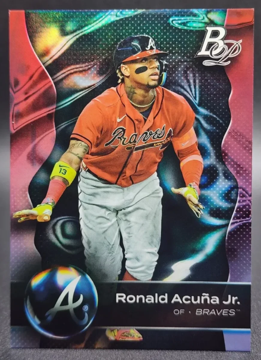 Topps Panini Card Tarjeta Cromo Barajita Ronald Acuña Jr. Bowman 2023 Platinum