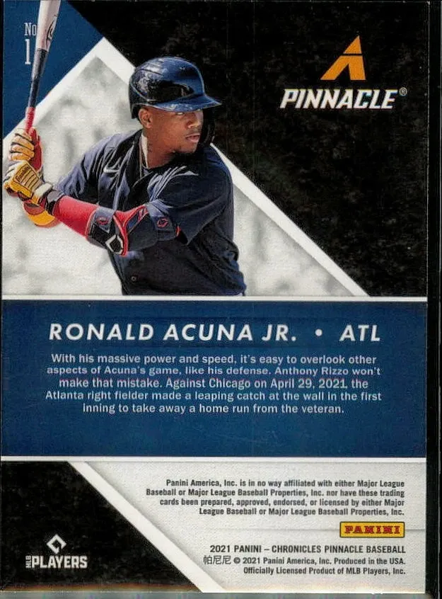 Topps Panini Card Tarjeta Cromo Barajita Ronald Acuña Jr. Panini 2021 Pinnacle Chronicles