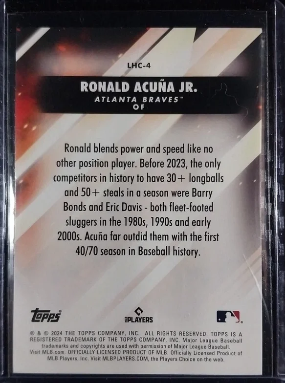 Topps Panini Card Tarjeta Cromo Barajita Ronald Acuña Jr. Topps 2024