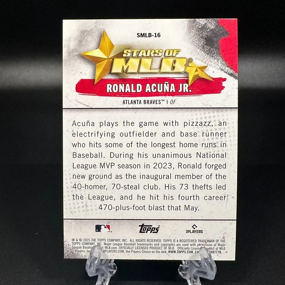 Topps Panini Card Tarjeta Cromo Barajita Ronald Acuña Jr. Topps 2025 Series Stars Of Mlb