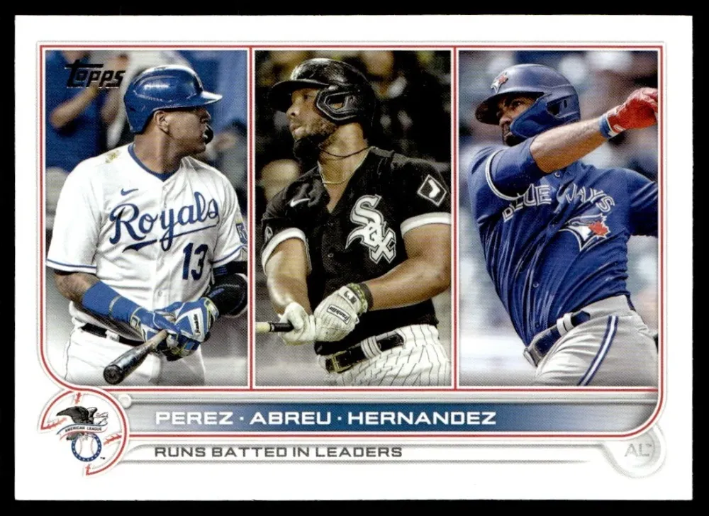 Topps Panini Card Tarjeta Cromo Barajita Salvador Perez Jose Abreu Teoscar Hernandez Topps 2022 Al Rbi Leaders