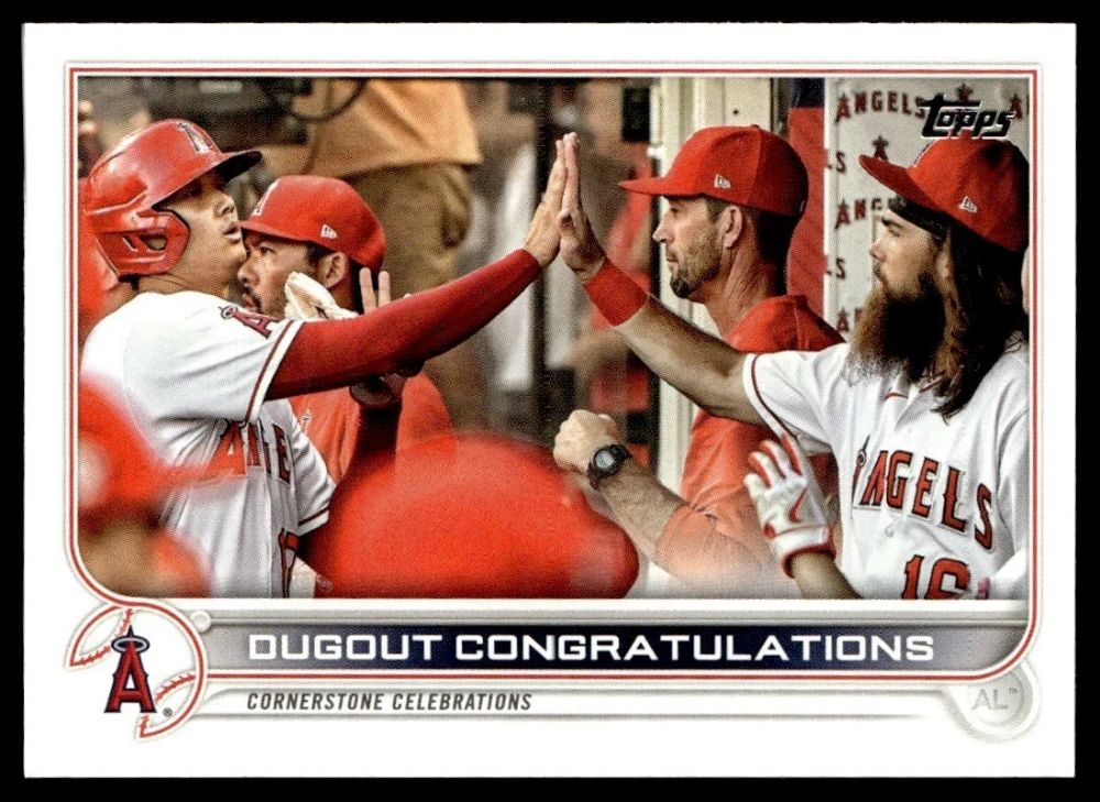 Topps Panini Card Tarjeta Cromo Barajita Shohei Ohtani Topps 2022 Dugout Congratulations