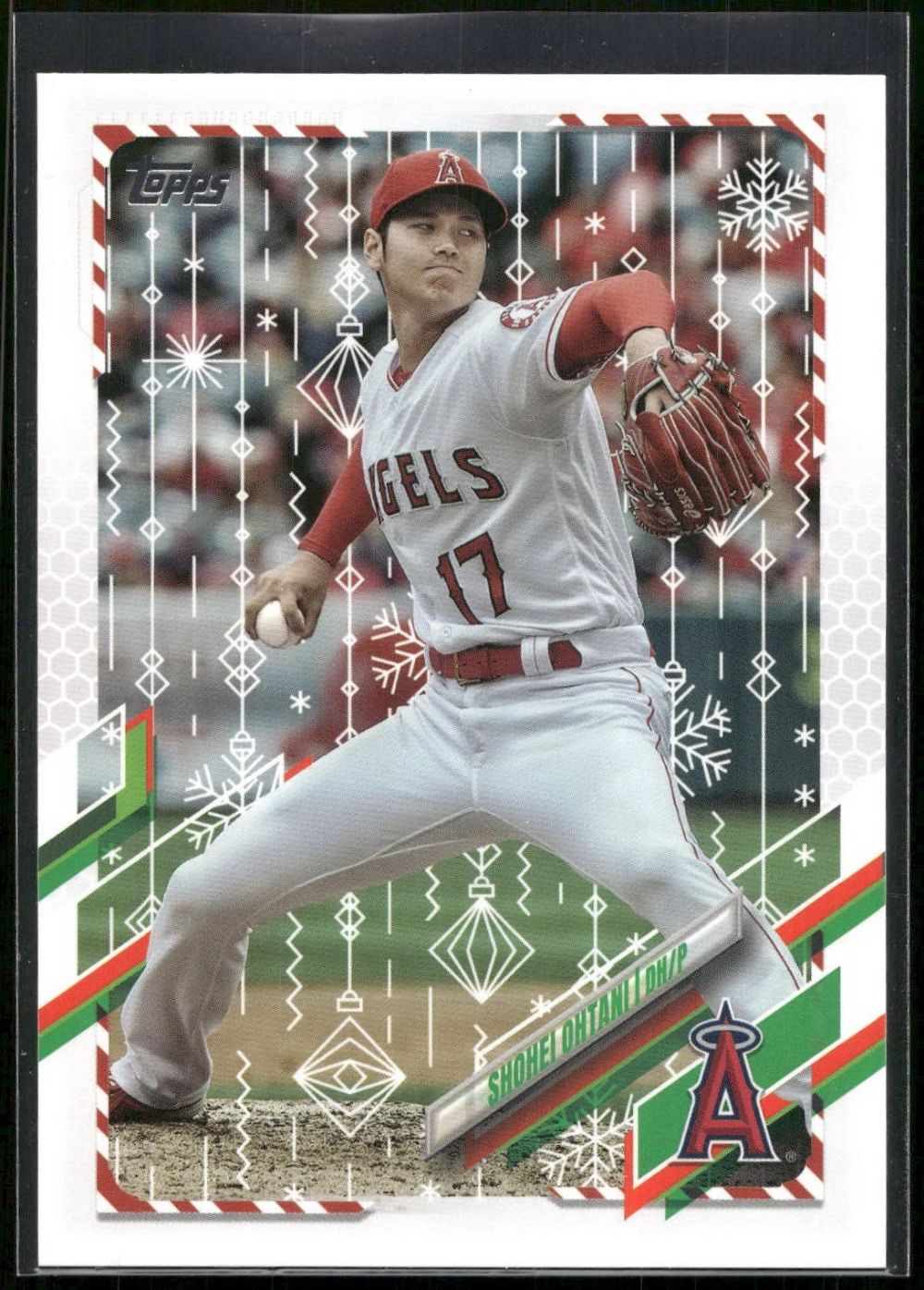 Topps Panini Card Tarjeta Cromo Barajita Shohei Ohtani Topps Holliday 2021 paralela de navidad