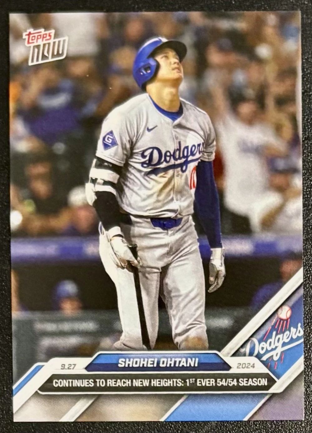 Topps Panini Card Tarjeta Cromo Barajita Shohei Ohtani Topps Now 2024 1era vez que se loga una temporada de 54/54 HR/SB