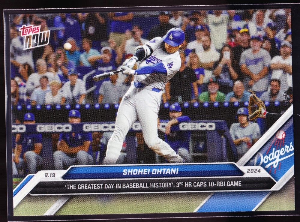 Topps Panini Card Tarjeta Cromo Barajita Shohei Ohtani Topps Now 2024 El día mas grande de la historia 3HR 10RBI