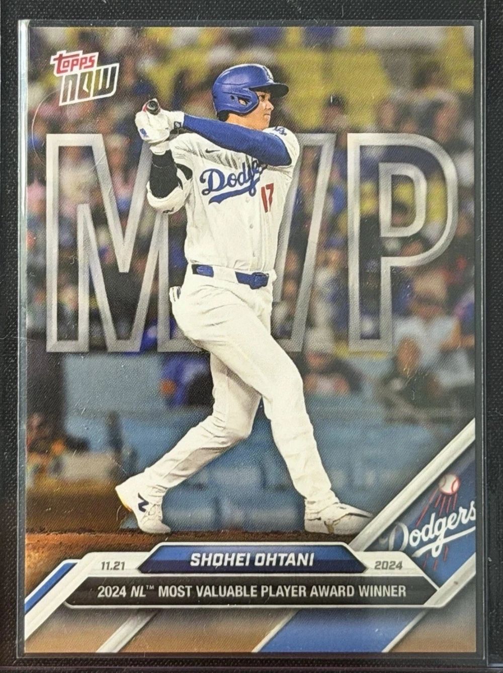 Topps Panini Card Tarjeta Cromo Barajita Shohei Ohtani Topps Now 2024 NL MVP Los Angeles Dodgers 3rd MVP Award