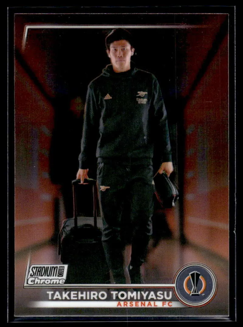 Topps Panini Card Tarjeta Cromo Barajita Takehiro Tomiyasu Topps 2022-2023 Chrome Stadium Club Uefa Soccer