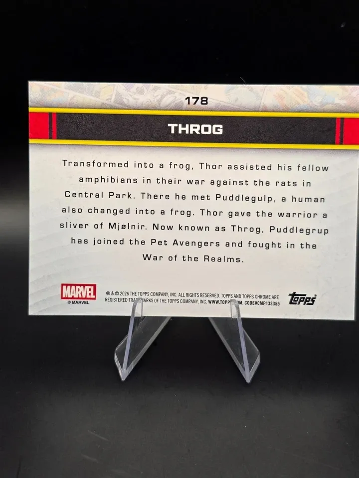 Topps Panini Card Tarjeta Cromo Barajita Throg Topps Chrome Marvel Comics