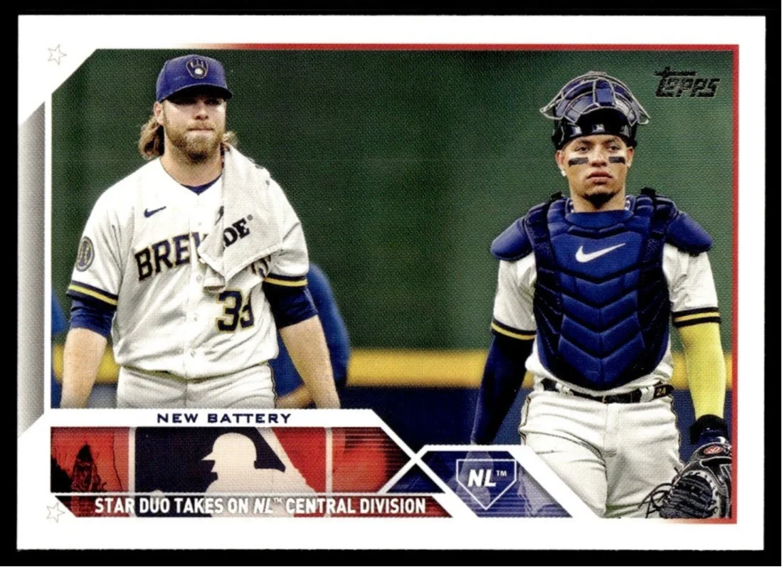 Topps Panini Card Tarjeta Cromo Barajita William Contreras / Corbin Burnes Topps Update 2023