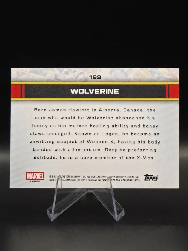 Topps Panini Card Tarjeta Cromo Barajita Wolverine Topps 2026 Chrome Marvel Comics