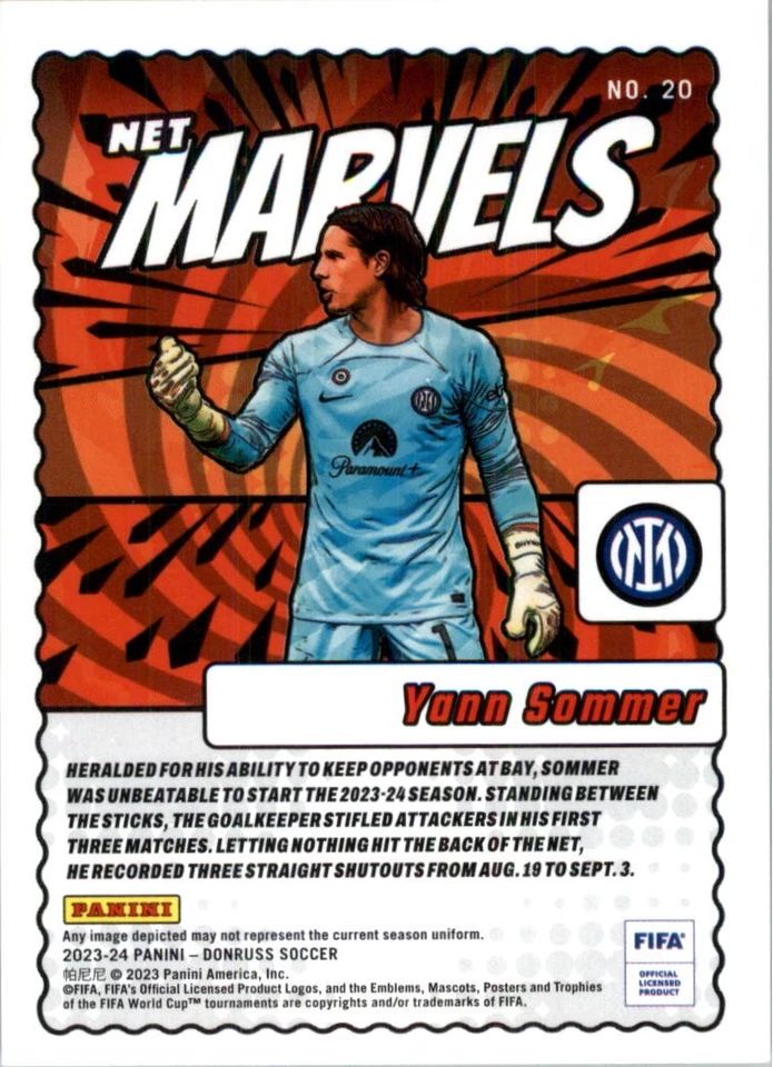 Topps Panini Card Tarjeta Cromo Barajita Yan Sommer Donruss 2023-2024 Net Marvels (Futbol)